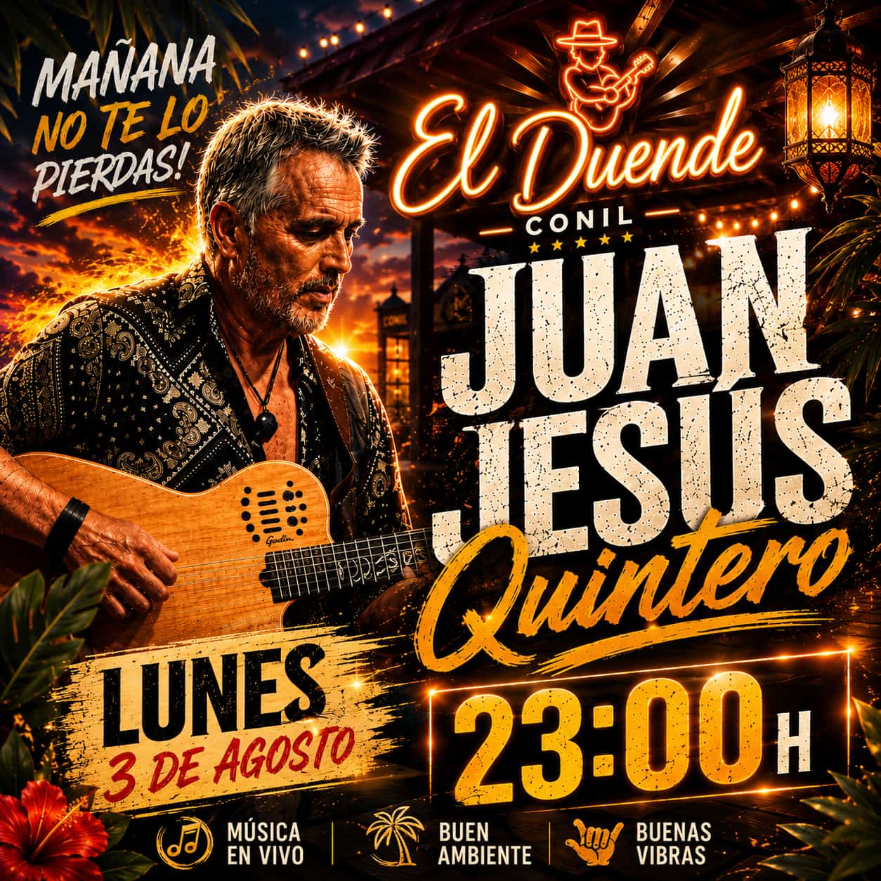 Cartel del concierto El Duende, 3 de agosto