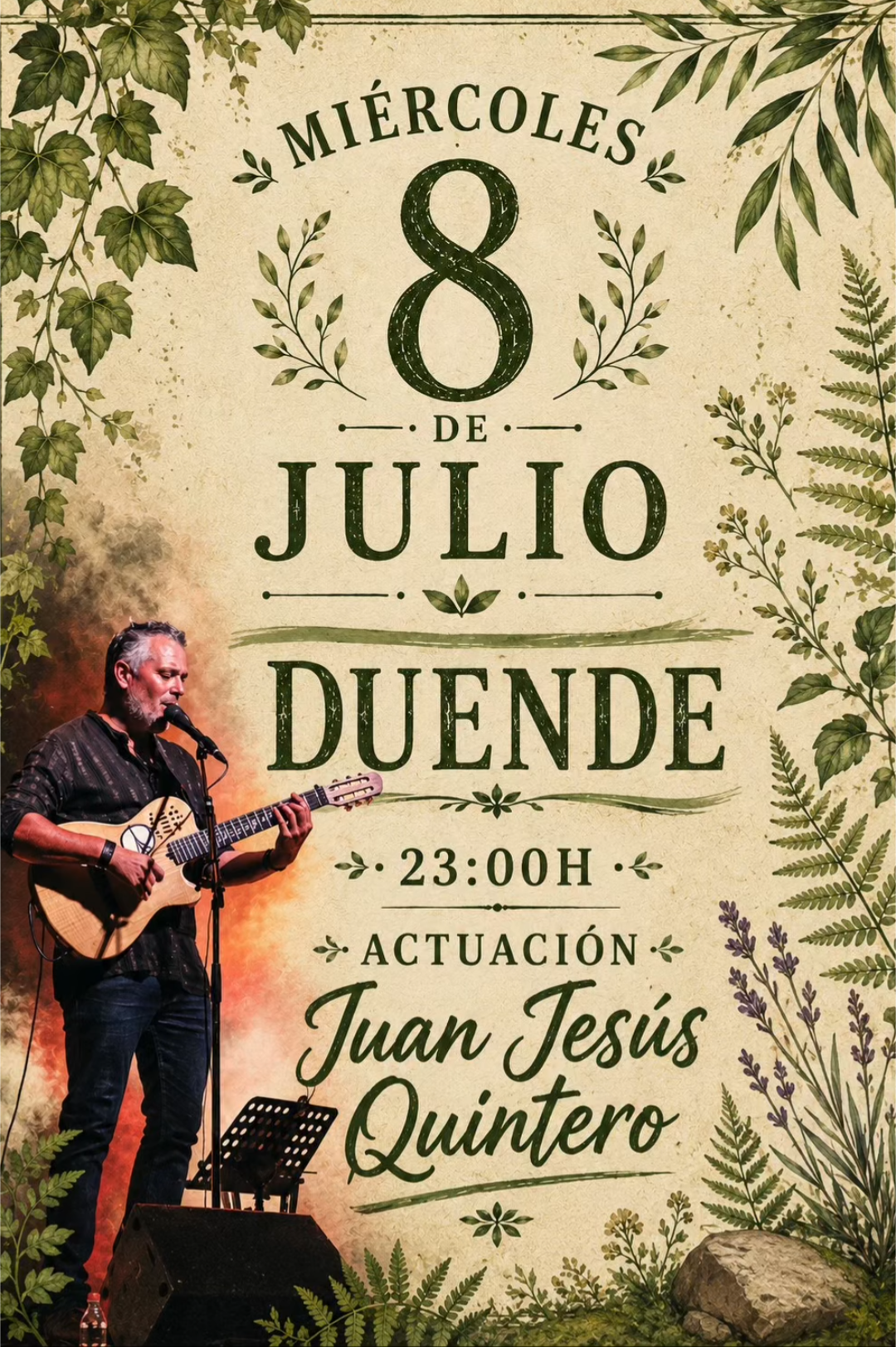 Cartel del concierto El Duende, 8 de julio